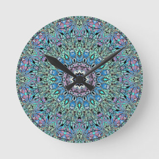 Abstrakt Türkis Mandala Runde Wanduhr