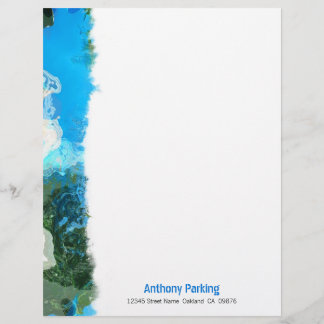 Abstrakt Türkis Ocean Blue & Seaweed Custom Briefkopf