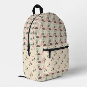 Abstrakt Türkis Rosa Braun Bedruckter Rucksack