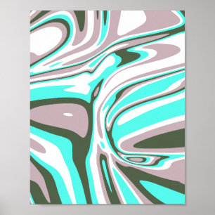 Abstrakt Türkis-Swirbelmuster Poster