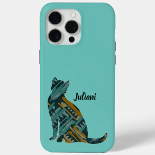 Abstrakt Türkis und Gold Cat Lover Case-Mate iPhone Hülle