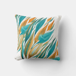 Abstrakt Türkis und Rost Kissen