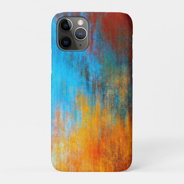 Abstrakt türkisblau, orange und rot Case-Mate iPhone hülle (Rückseite)