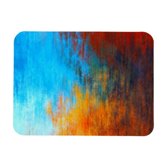 Abstrakt türkisblau, orange und rot magnet (Horizontal)