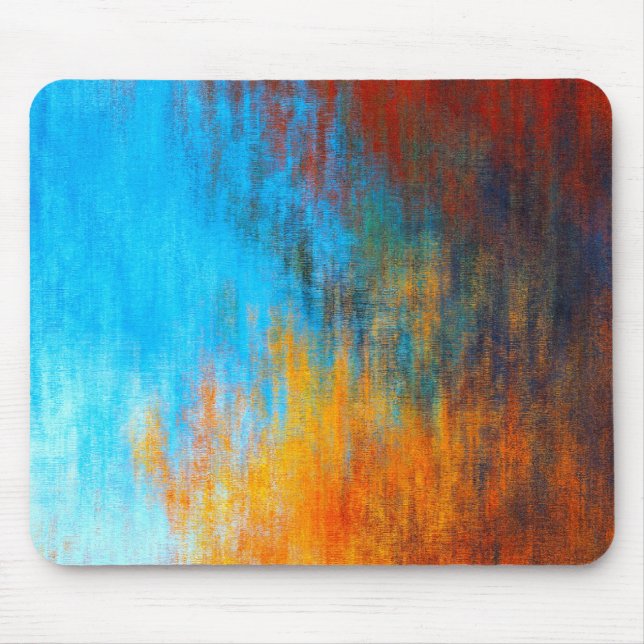 Abstrakt türkisblau, orange und rot mousepad (Vorne)