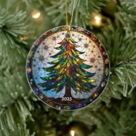 Abstrakt verkettetes Glas Weihnachtsbaum Keramik Ornament