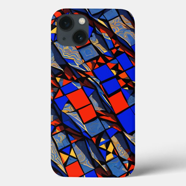 Abstrakt verklebter Glass Case-Mate iPhone Hülle (Rückseite)