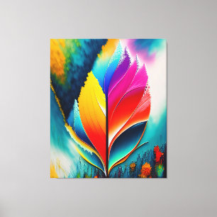 Abstrakt Verlassen Aquarellmalerei Leinwanddruck