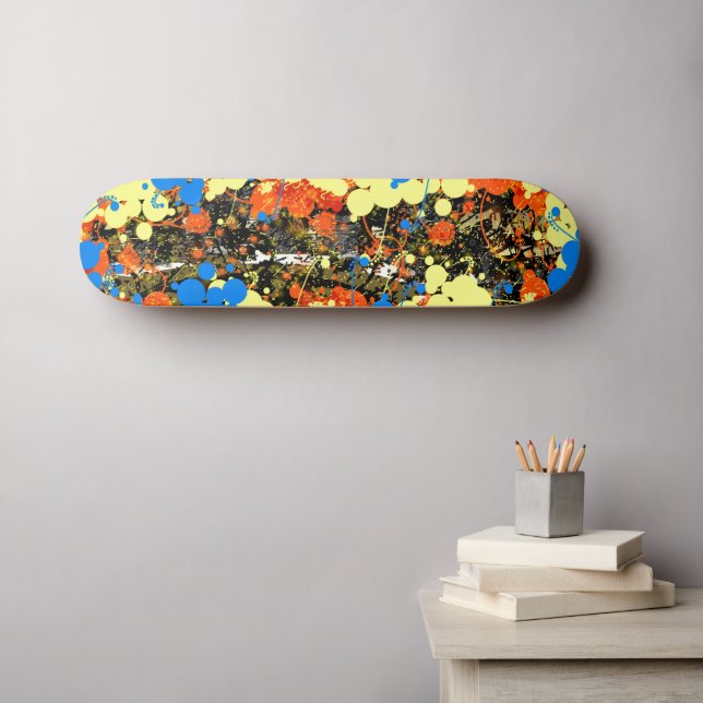 Abstrakt verschüttete Farbtafeln und Tropfen Skateboard (Wandkunst (Horz))