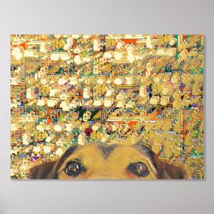 abstrakt verschwommene Pixelkunst und Hund Foliendrucke