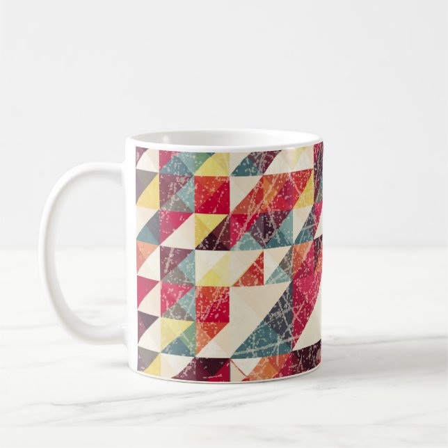 Abstrakt, vintage geometrischer Hintergrundpattern Kaffeetasse (Links)