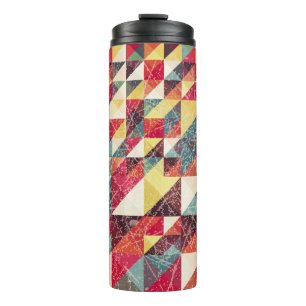 Abstrakt, vintage geometrischer Hintergrundpattern Thermosbecher