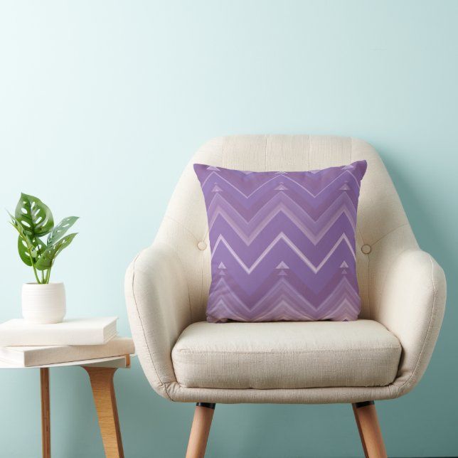 Abstrakt Violet Zigzag Pillow Kissen (Stuhl )