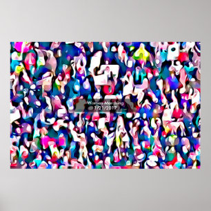 Abstrakt vom Foto am März für Frauen-Protest Poster