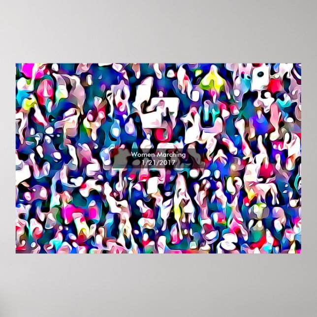 Abstrakt vom Foto am März für Frauenprotest Poster (Vorne)