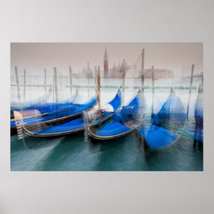 Abstrakt von Gondeln, Venedig Poster