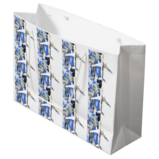 Abstrakt von Michael Moffa Große Geschenktüte (Vorderseite Schrägansicht)