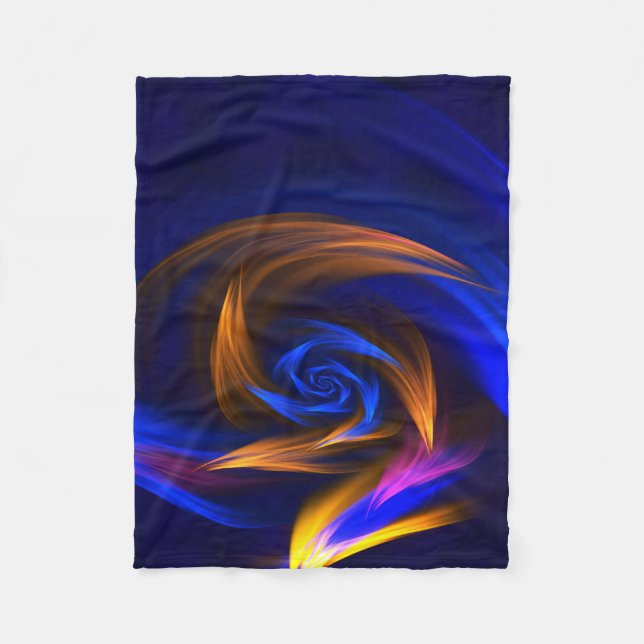 Abstrakt Vortex Shape Blue Orange Fleecedecke (Vorderseite)