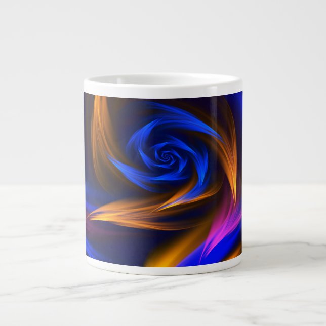 Abstrakt Vortex Shape Blue Orange Jumbo-Tasse (Vorderseite)