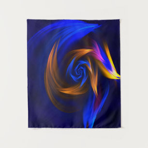Abstrakt Vortex Shape Blue Orange Wandteppich