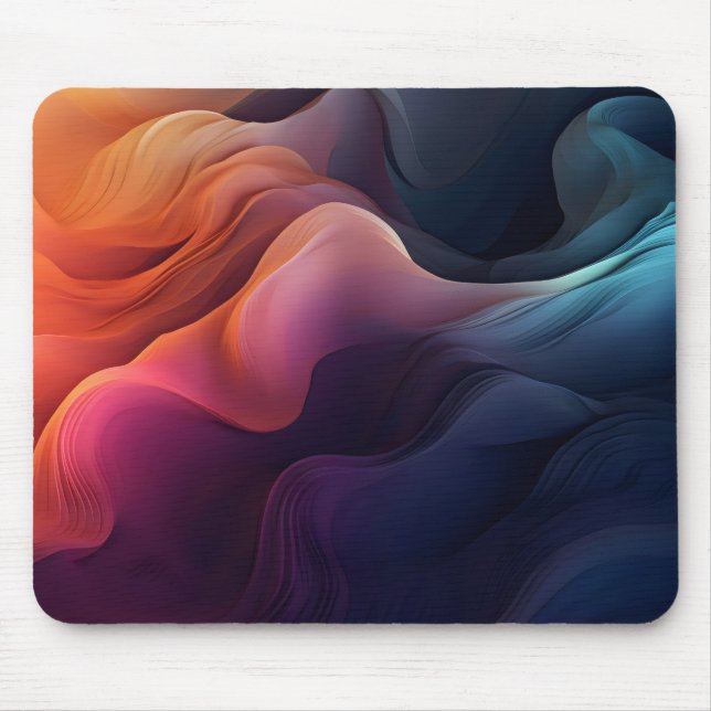 Abstrakt Wave Colorful Mousepad (Vorne)