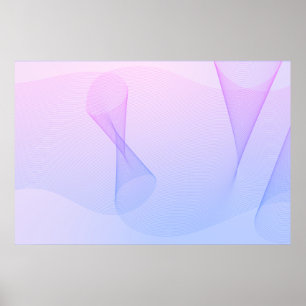 Abstrakt Wavelines Pink Blue Poster