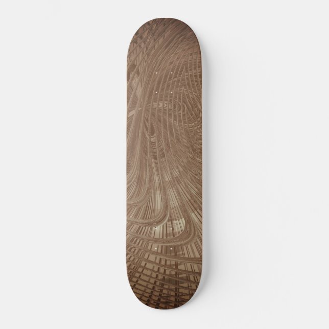 Abstrakt Waves Brown Skateboard (Vorderseite)