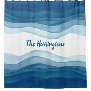 Abstrakt Waves individuelle Name Duschvorhang