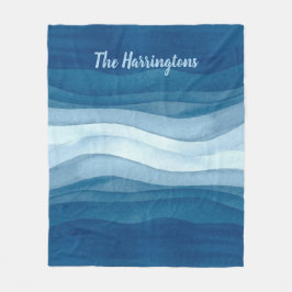 Abstrakt Waves individuelle Name Fleece Decke