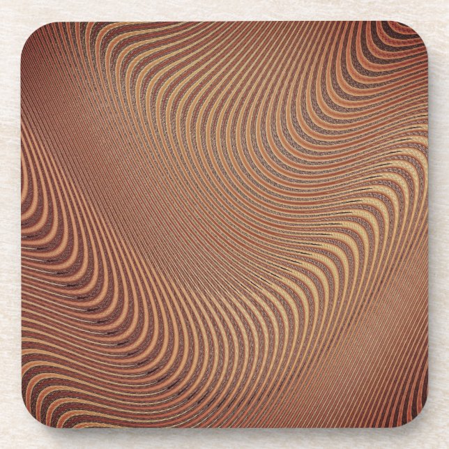 Abstrakt Wavy Brown Untersetzer (Vorderseite)
