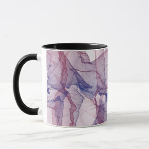 Abstrakt-weiß-blau und lila Aquarell Tasse