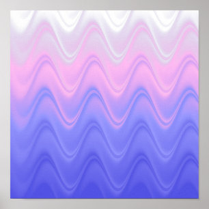 Abstrakt Wellenförmig Pink Lila Poster