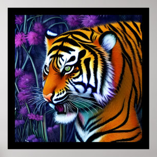 Abstrakt Wild Majestic Predator Tiger Poster
