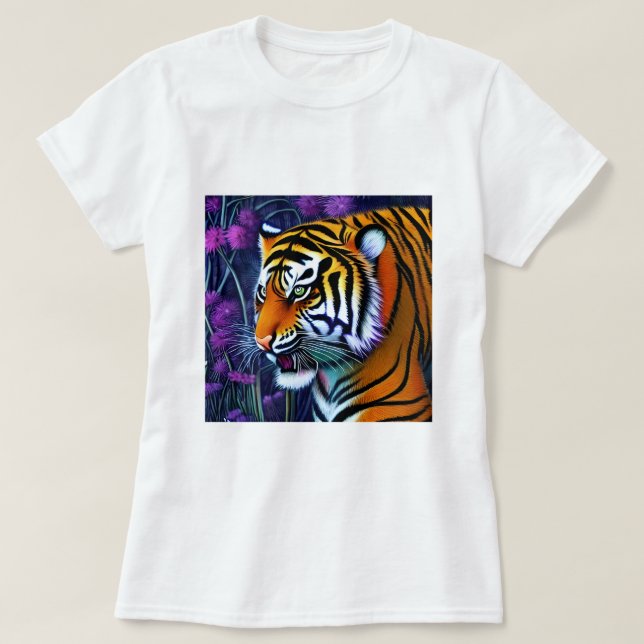 Abstrakt Wild Majestic Predator Tiger T-Shirt (Design vorne)
