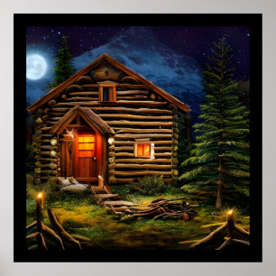 Abstrakt Wilderness Kleine Hütte Poster