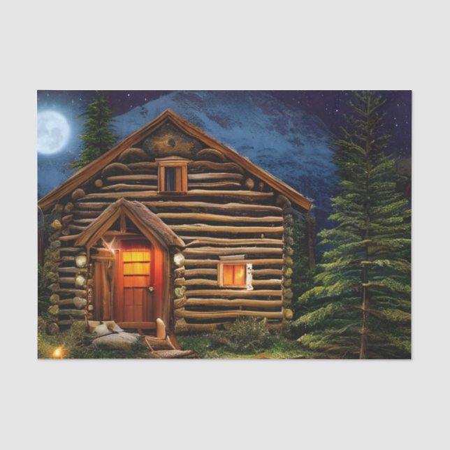 Abstrakt Wilderness Kleine Hütte Seidenpapier (Vorderseite)