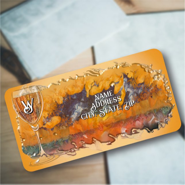 Abstrakt Wine Sunset 0612 Anschrift Adressaufkleber (Von Creator hochgeladen)