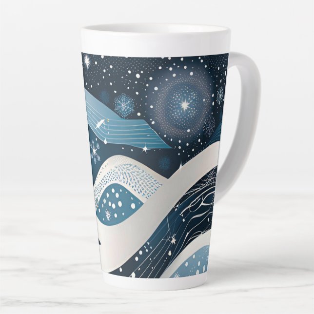 Abstrakt Winter Wonderland Milchtasse (Rechte Ecke)
