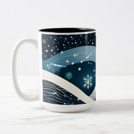 Abstrakt Winter Wonderland Zweifarbige Tasse