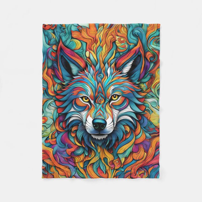 ABSTRAKT WOLF BLANKET FLEECEDECKE (Vorderseite)