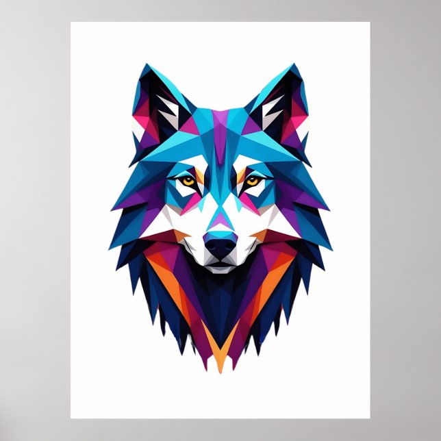 Abstrakt Wolf Poster (Vorne)