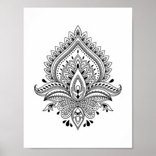 Abstrakt Yang-Mandala-Poster 8,5 Zoll x 11 Zoll Poster