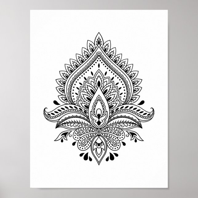 Abstrakt Yang-Mandala-Poster 8,5 Zoll x 11 Zoll Poster (Vorne)