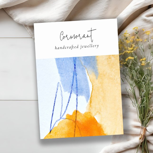 Abstrakt Yellow Blue Art Aquarell Blank Juwelen Visitenkarte (Von Creator hochgeladen)