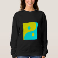 ABSTRAKT YIN YANG AQUA UND GELBE FRIEDENSSYMBOL