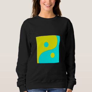 ABSTRAKT YIN YANG AQUA UND GELBE FRIEDENSSYMBOL SWEATSHIRT