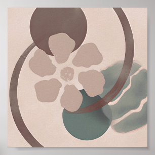 Abstrakt Yin Yang Blume minimalistische Kunst Poster