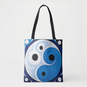 Abstrakt Yin Yang: Modernist Blue & White