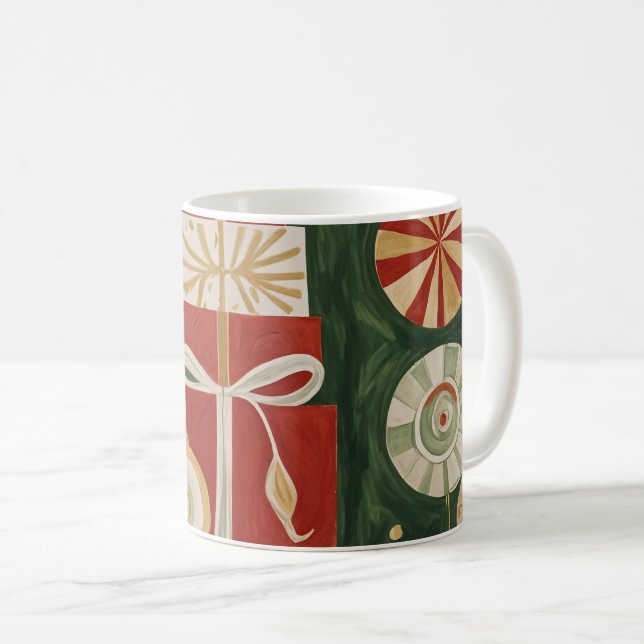 Abstrakt Yuletide Tapestry Kaffeetasse (VorderseiteRechts)