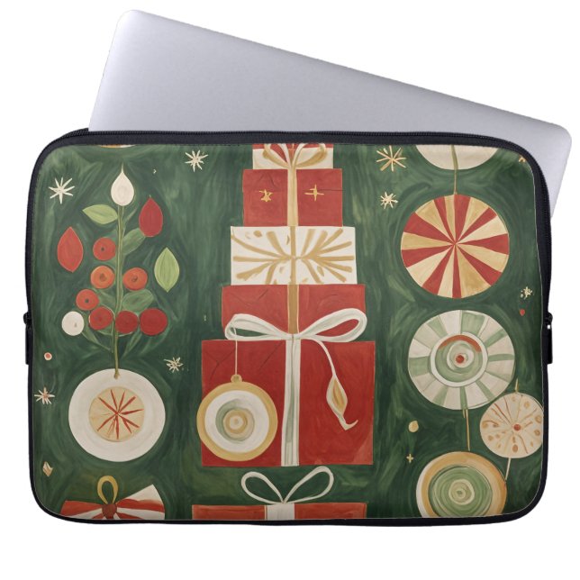 Abstrakt Yuletide Tapestry Laptopschutzhülle (Vorderseite)